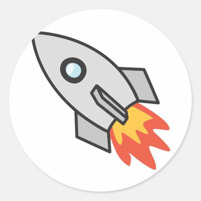 Flaming rocket classic round sticker (Front)