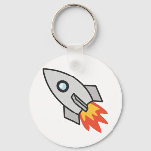 Flaming rocket keychain