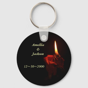 Flaming Rose Keychain
