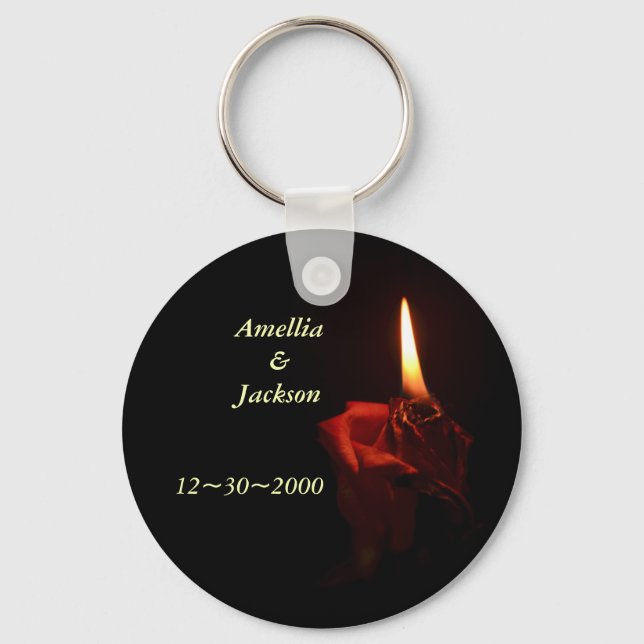 Flaming Rose Keychain (Front)