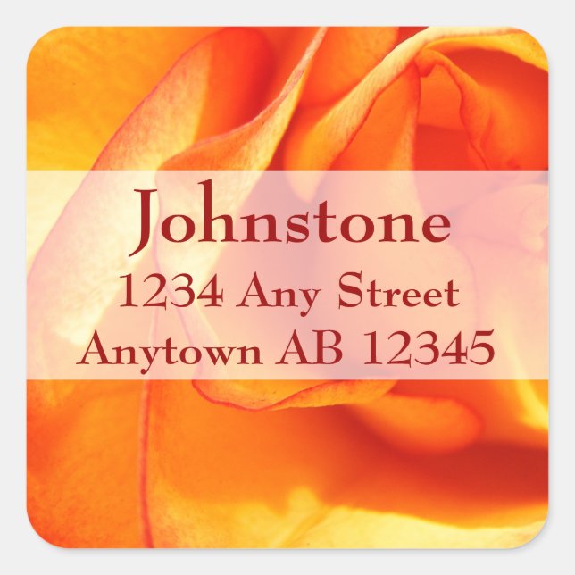 Flaming Rose Wedding Return Address Label (Front)