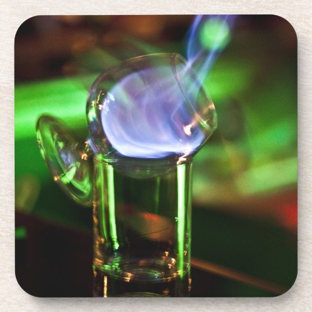 Flaming Sambuca Cork Coaster (Front)