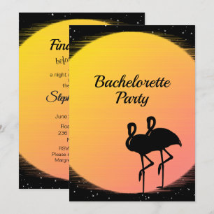 Flaming Setting Sun Evening Wedding Invitation
