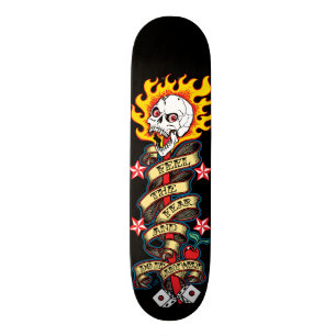 Flaming Skull Feel the Fear Skateboard