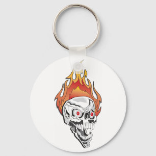 Flaming Skull Keychain