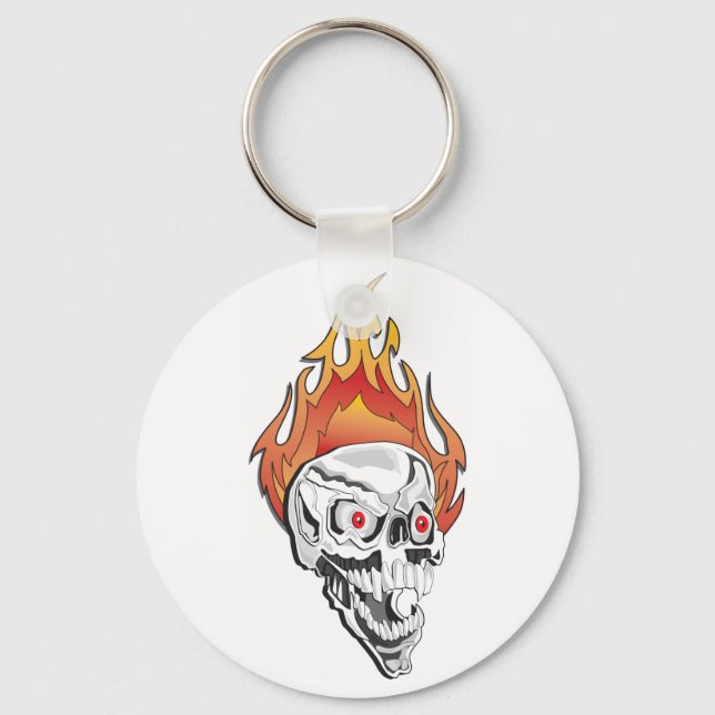 Flaming Skull Keychain (Front)