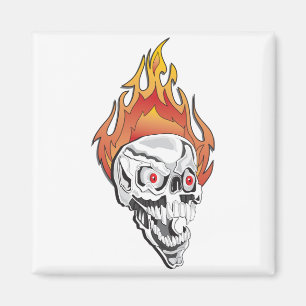 Flaming Skull Magnet