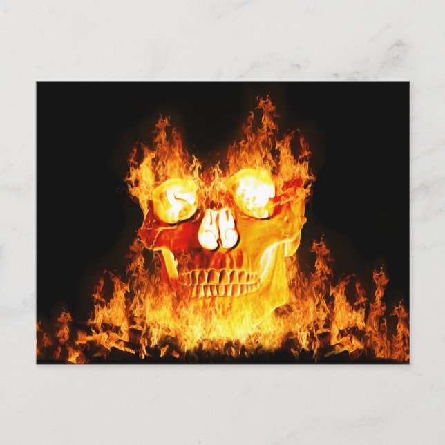 Flaming Skull Postcard (Front)