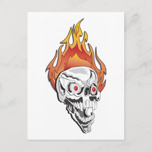 Flaming Skull Postcard