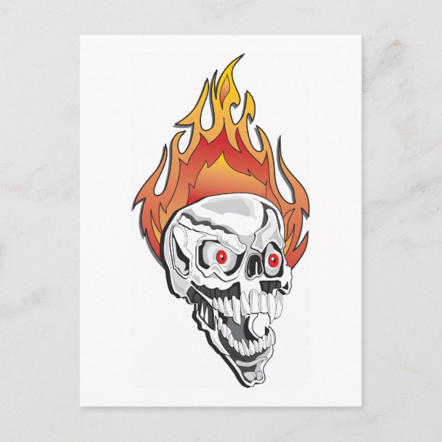 Flaming Skull Postcard (Front)