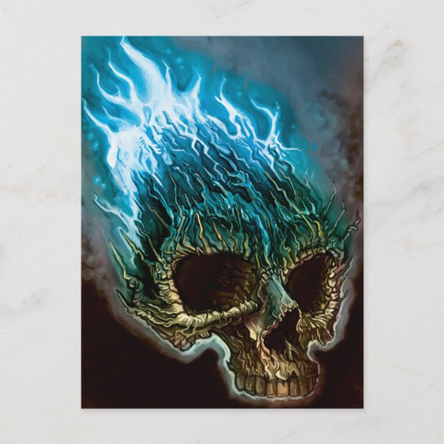 Flaming Skull Postcard (Front)