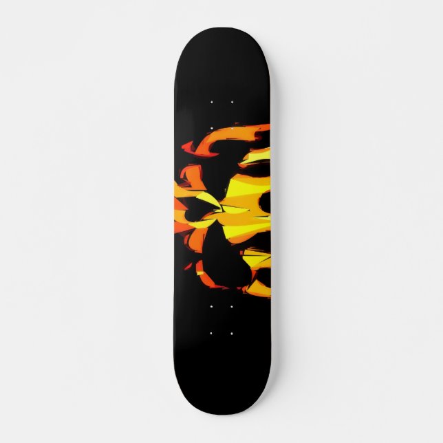 Flaming skull skate board (Front)