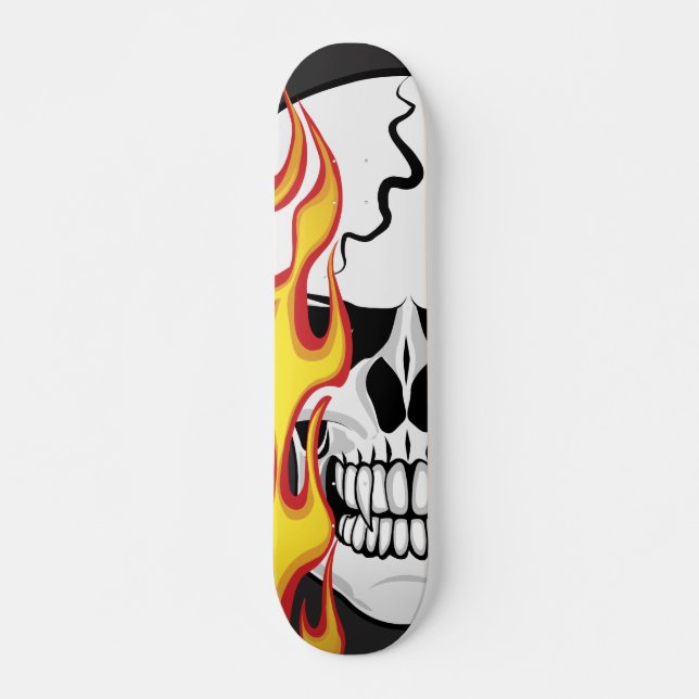 Flaming Skull Skateboard (Front)