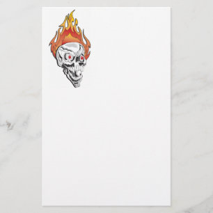 Flaming Skull Stationery