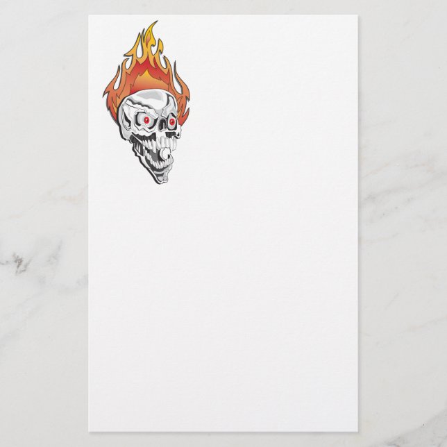 Flaming Skull Stationery (Front)
