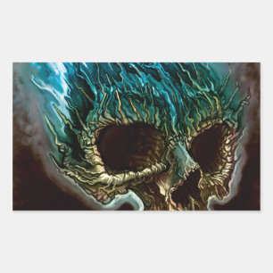 Flaming Skull Sticker