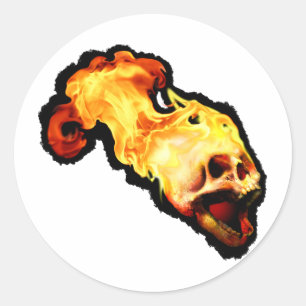 Flaming skull stickers