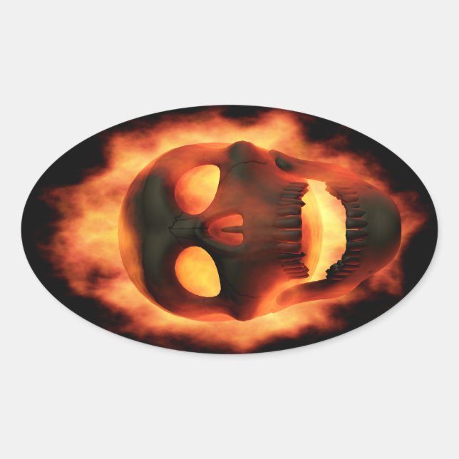 Flaming Skull Stickers (Front)
