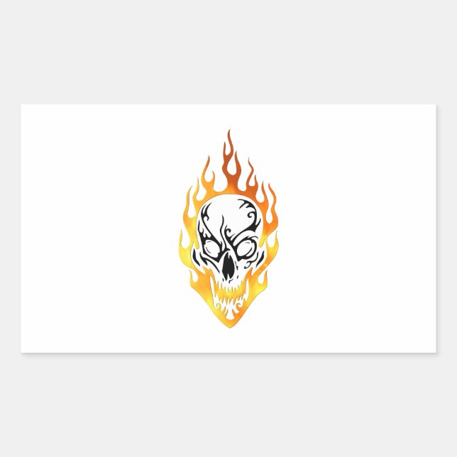 Flaming Skull Tattoo Sticker (Front)