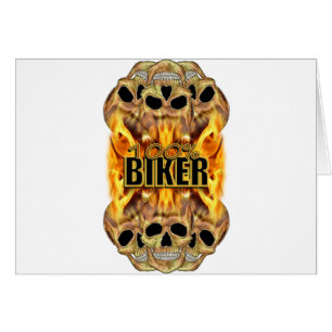 Flaming Skulls 100% Biker