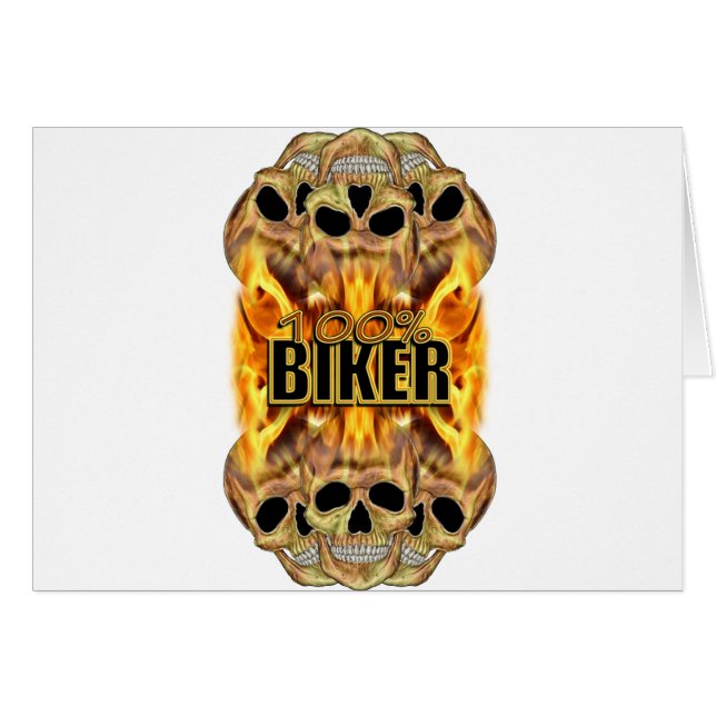 Flaming Skulls 100% Biker (Front Horizontal)