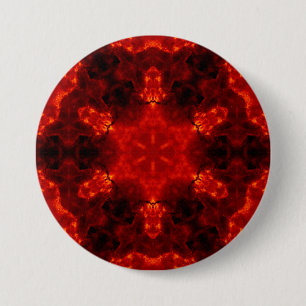 Flaming Snowflake Orange Gradient Kaleidoscope 3 Inch Round Button