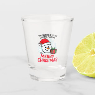 Flaming Snowman Christmas Funny Holiday Mini Shot Glass