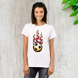 Flaming Soccer Ball Hot Fire Sports T-Shirt