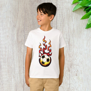 Flaming Soccer Ball Hot Fire Sports T-Shirt