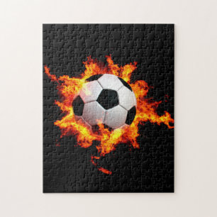Flaming Soccer Ball Jigsaw Puzzle