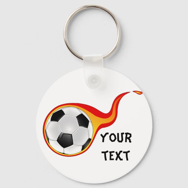 flaming soccer ball keychain (Front)