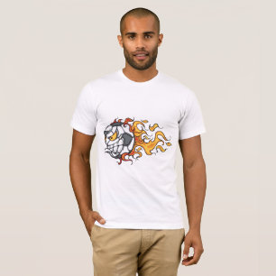 Flaming Soccer Ball Mens T-Shirt