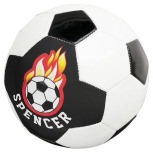 Flaming Soccer Ball Personalized