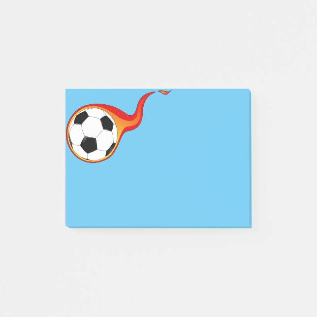 Flaming Soccer Ball Post-it-Notes Post-it Notes (Front)
