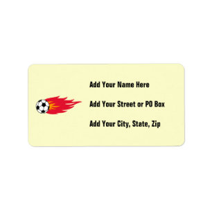 Flaming Soccer Ball T-shirts and Gifts Label