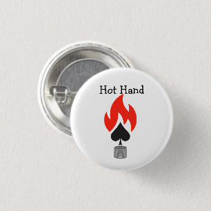 Flaming Spade and Chips 1 Inch Round Button