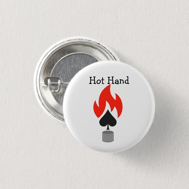 Flaming Spade and Chips 1 Inch Round Button (Front & Back)