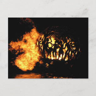 Flaming sphere @ Full Moon Party Postcard