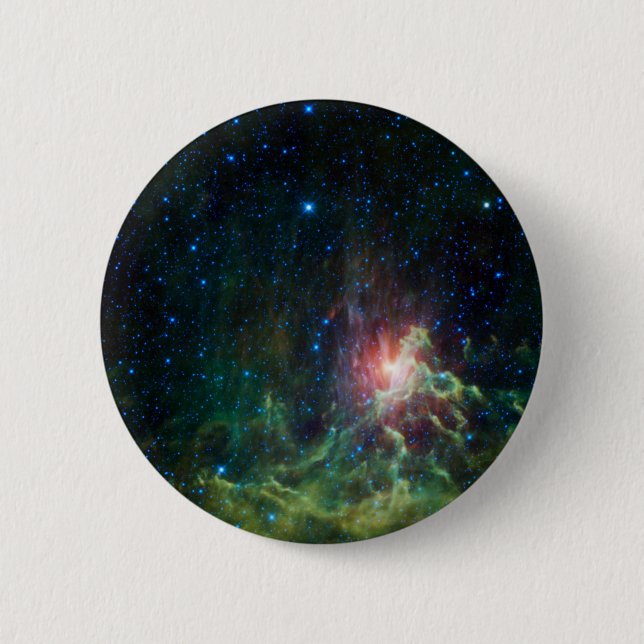 Flaming Star Runner NASA 2 Inch Round Button (Front)