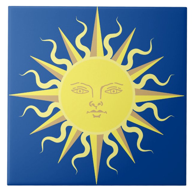 Flaming Sun Face Template Tile (Front)
