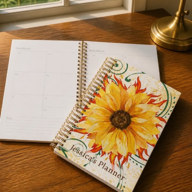Flaming Sunflower Planner 5.5" x 8.5" (Creator Uploaded)