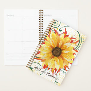Flaming Sunflower Planner 5.5" x 8.5"