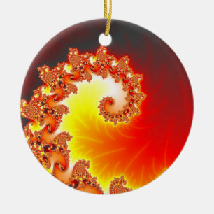Flaming Tentacle - Fractal Art Ceramic Ornament