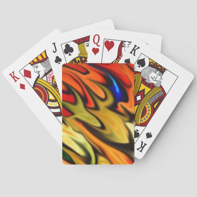 Flaming Tiffany Flow Playing Cards (Back)