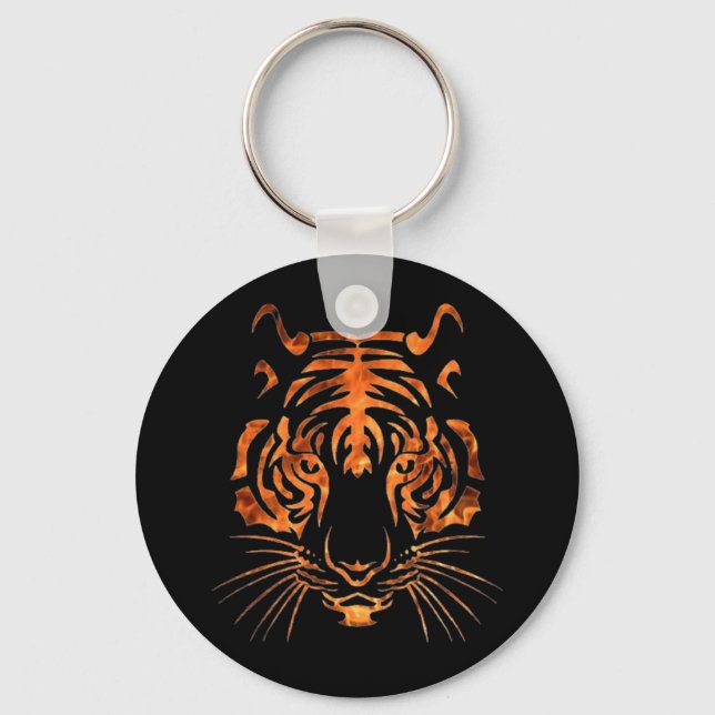 Flaming tiger keychain (Front)
