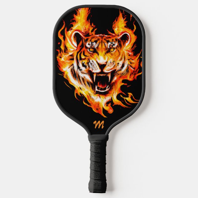 Flaming Tiger Monogram Pickleball Paddle (Back)