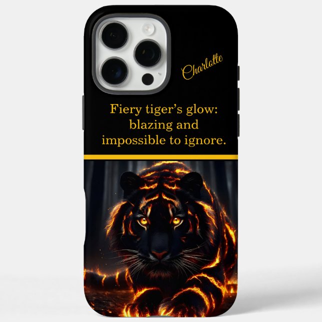 Flaming tiger prowls the night Case-Mate iPhone case (Back)