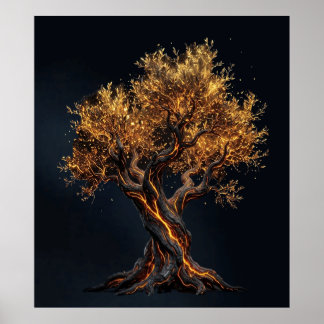 Flaming tree wall art