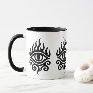 Flaming Tribal Eye – Power and Vision Tattoo Tee Mug