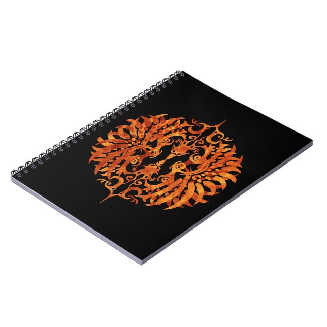 Flaming Tribal Phoenix Notebook (Left Side)